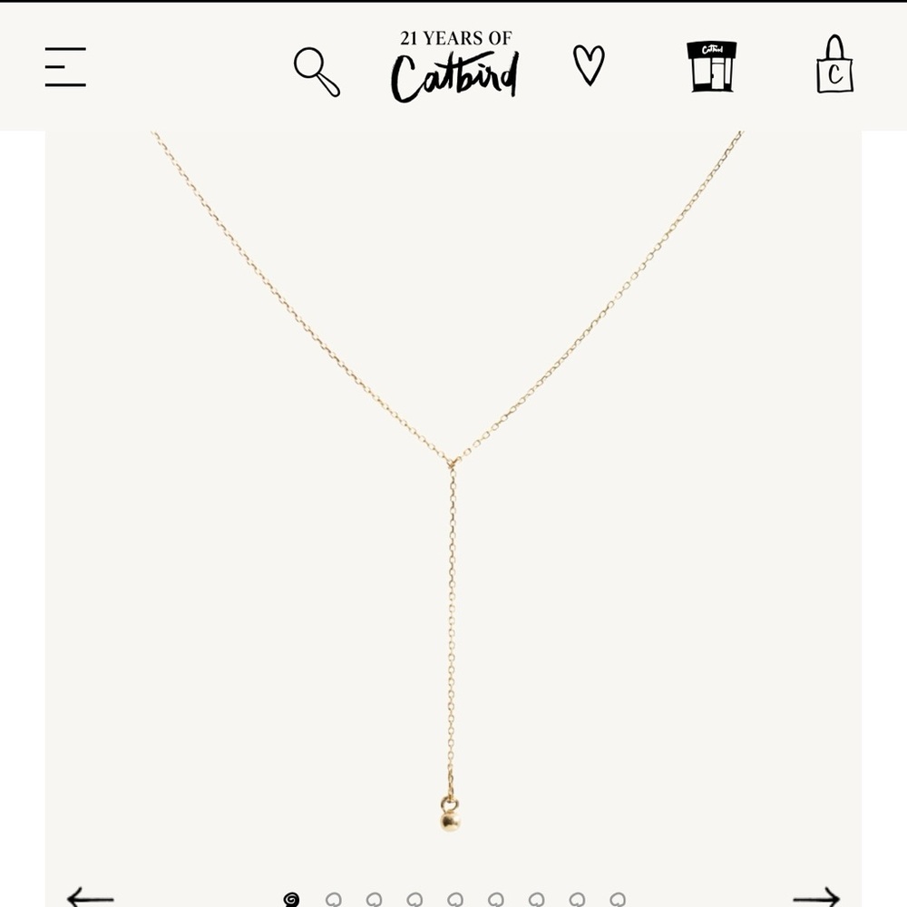 Catbird Gold Lariat Necklace